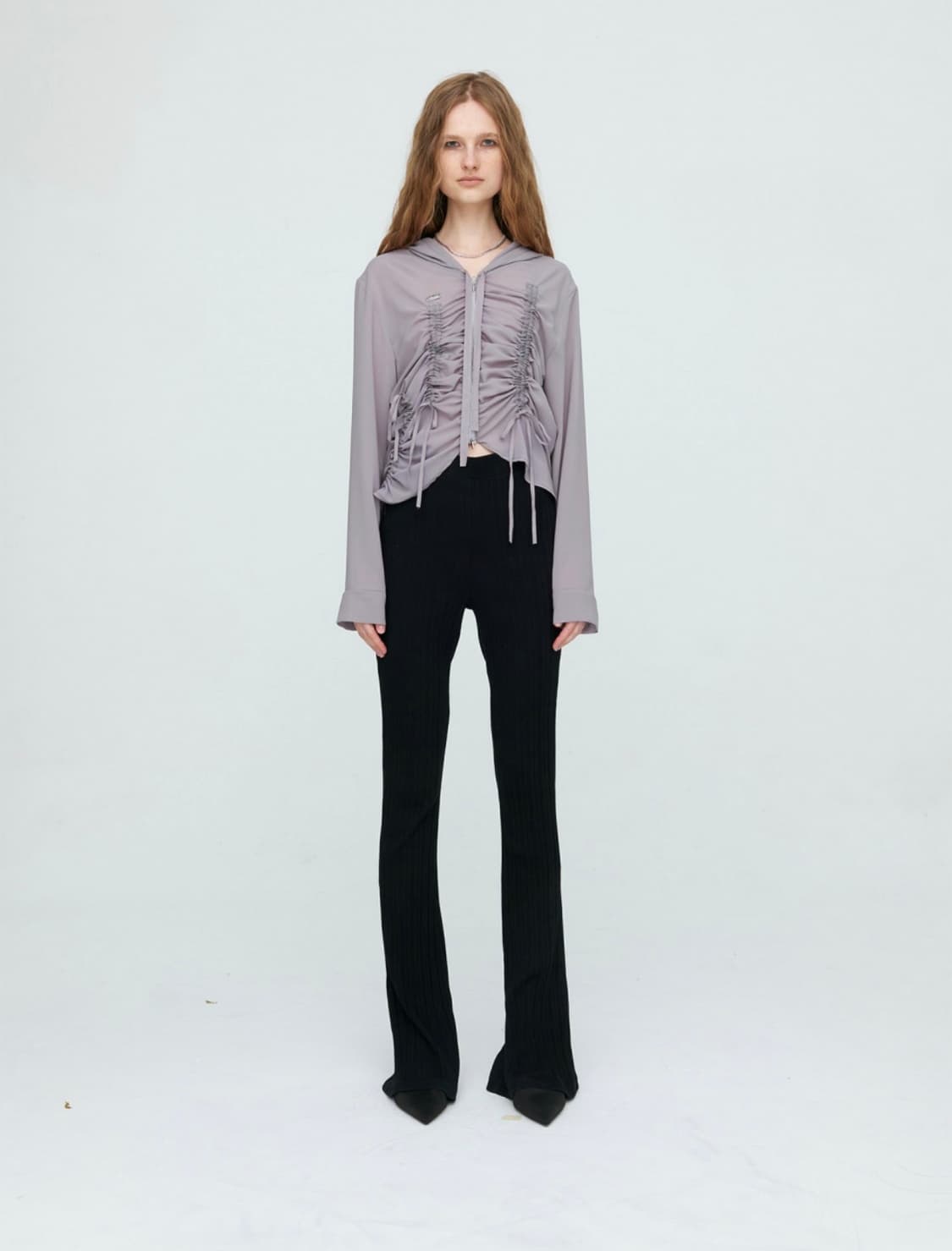 나체 셔링 쉬폰 후드집업 상품이미지7