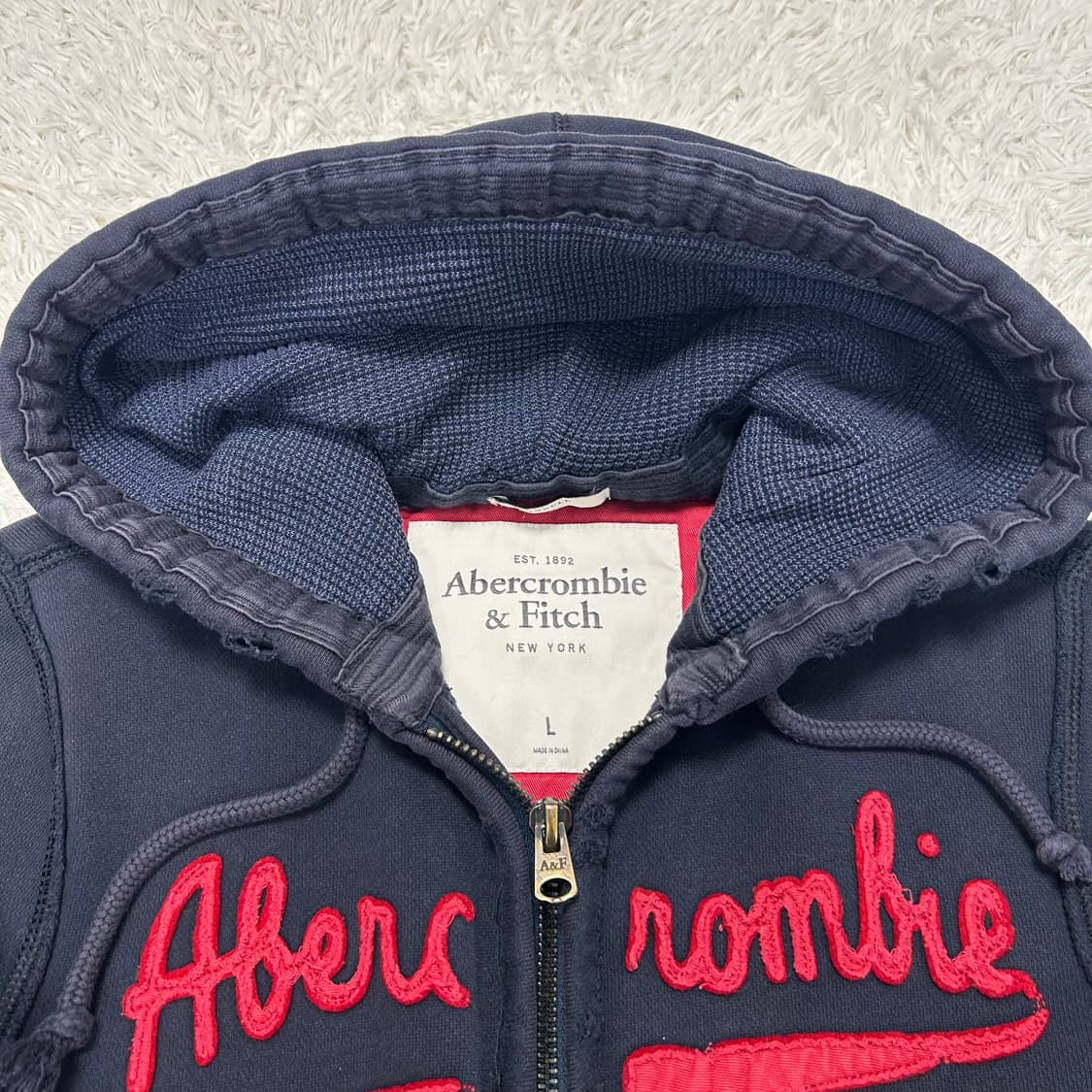 Abercrombie & Fitch Navy Hood Zip-Up 상품이미지6