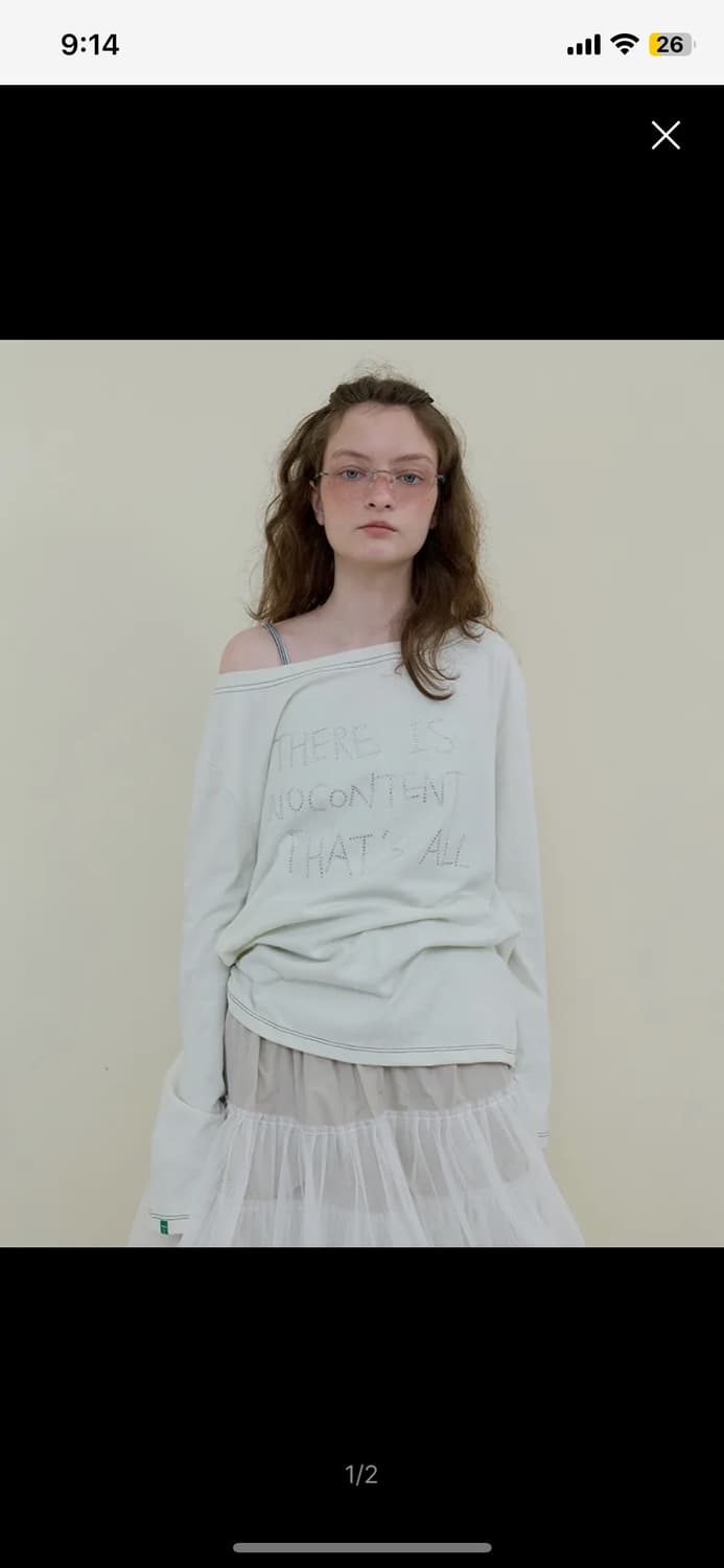 노컨텐츠 off shoulder plain t ivory 상품이미지1