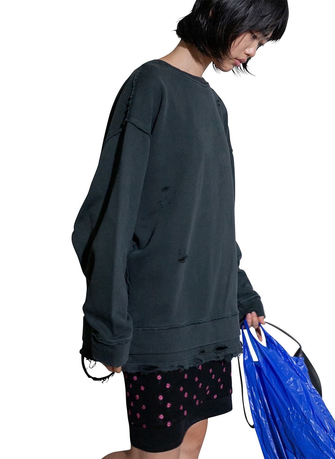 Perverze distress step layered sweatshir 상품이미지2