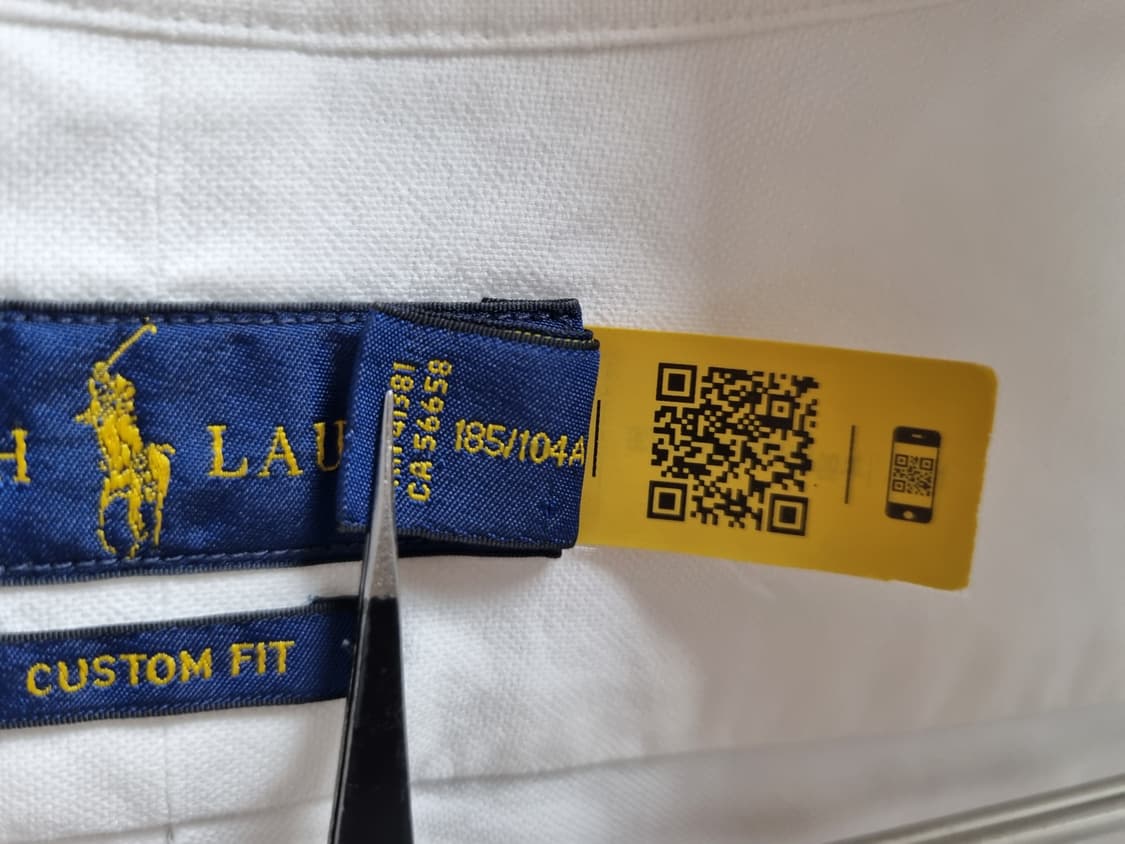 남성 QR 폴로 화이트 흰색 옥스퍼드 긴팔 남방 셔츠 상품이미지9