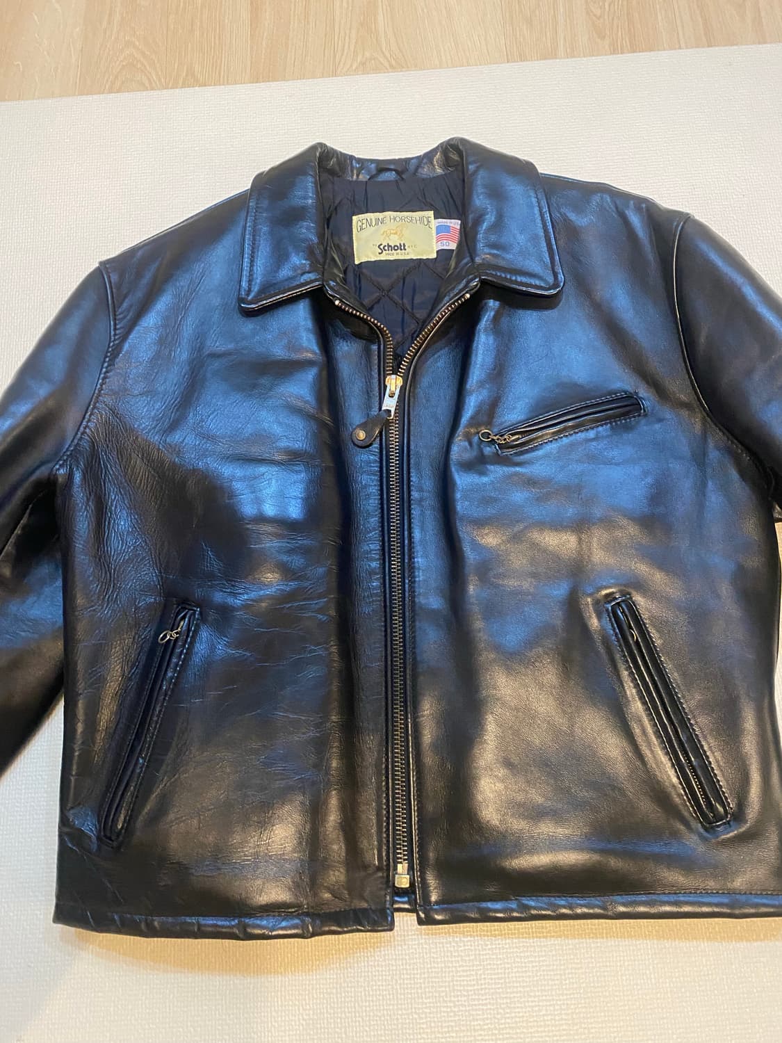 쇼트 홀스하이드 가죽자켓 689H 50사이즈 110~ 상품이미지1