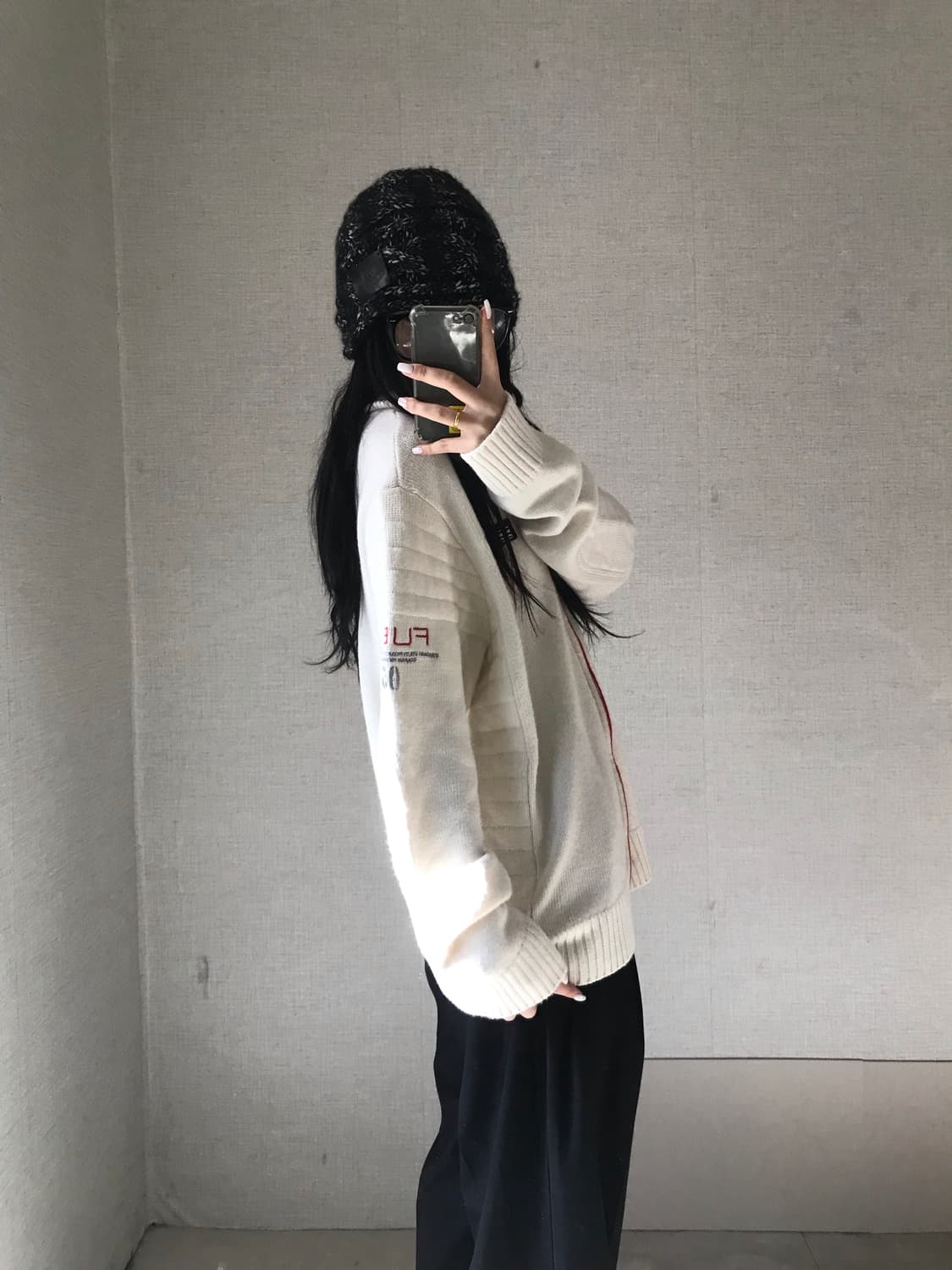 후부 00s 아이보리 니트집업 상품이미지5