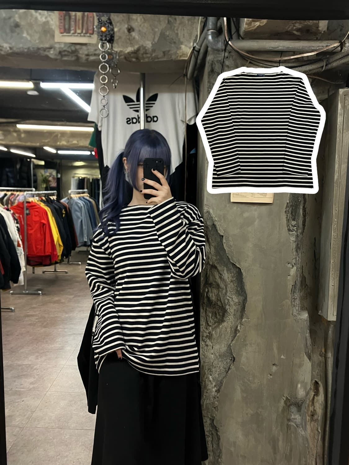 세인트제임스 길도 스트라이프 롱슬리브 블랙 화이트 #csz2220 상품이미지1