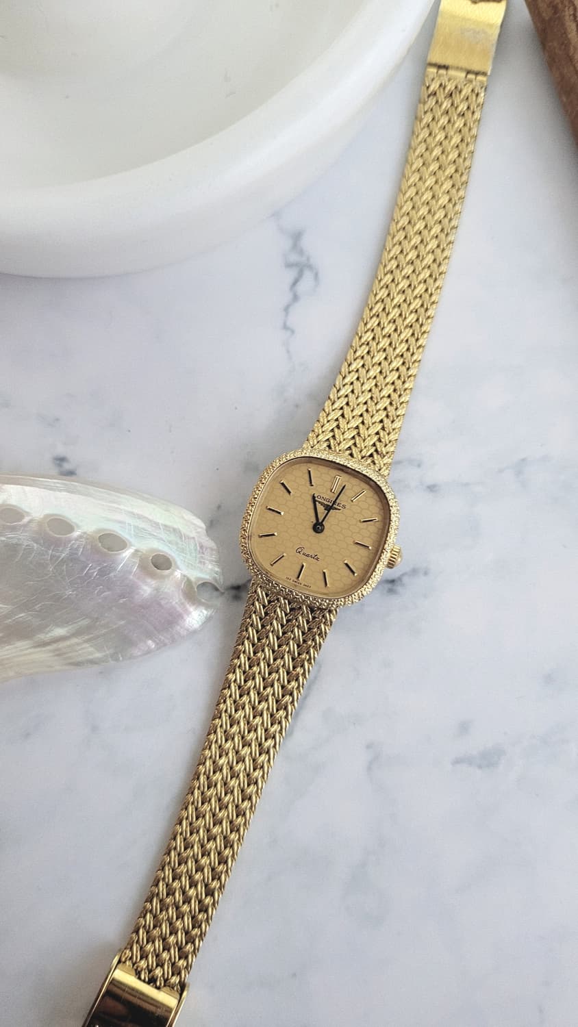 [특가상품]정품 론진 골드 플레이트 빈티지 여성용 쿼츠시계 상품이미지5