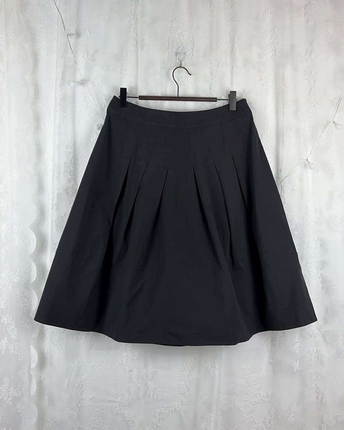 JPN black silk blend midi skirts 상품이미지8