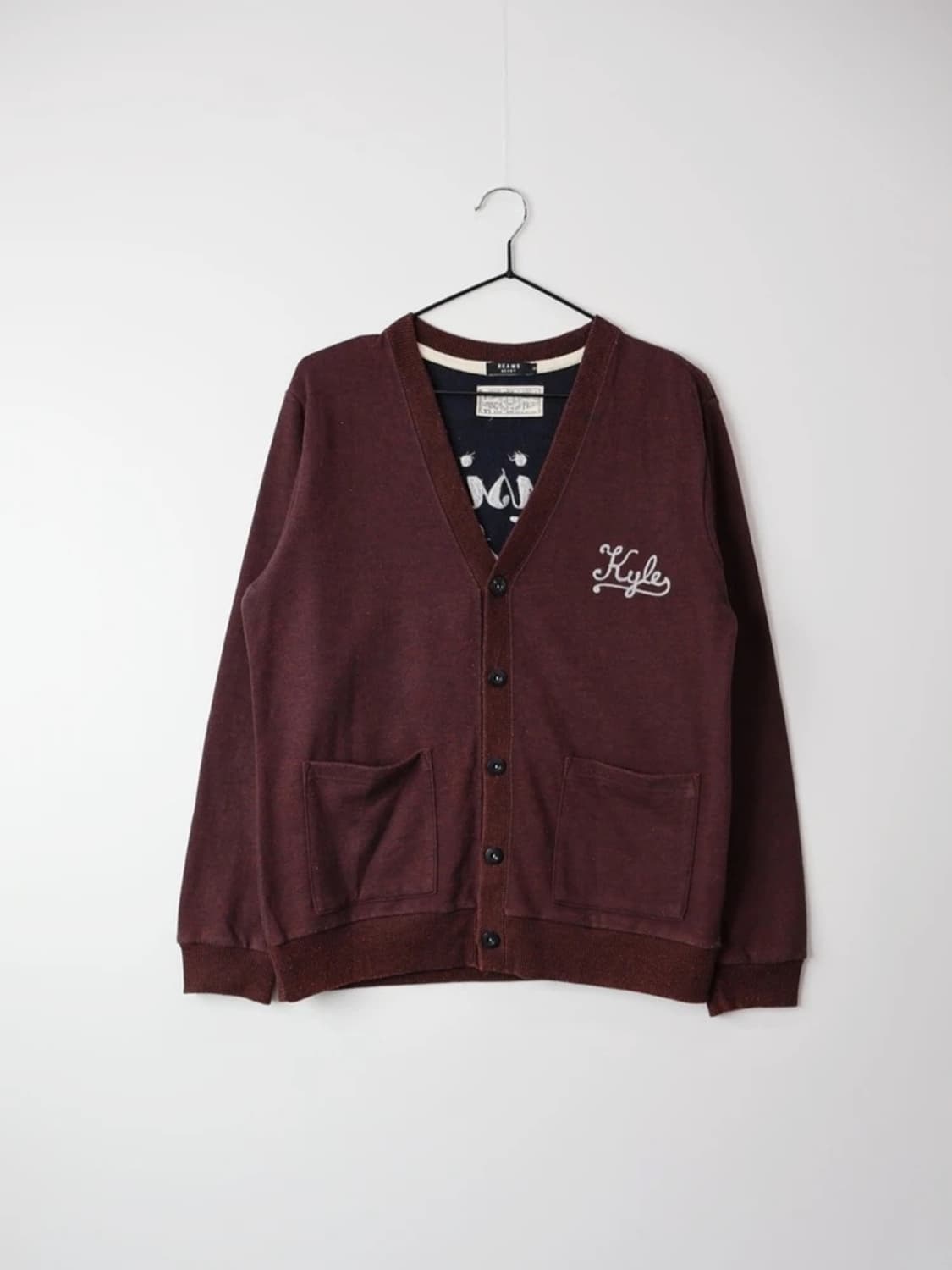 BEAMS HEART Burgundy Knit Cardigan 상품이미지4