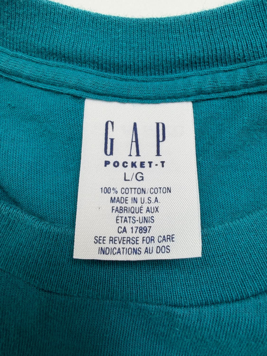 90s Gap Pocket Tee (teal blue) 상품이미지3