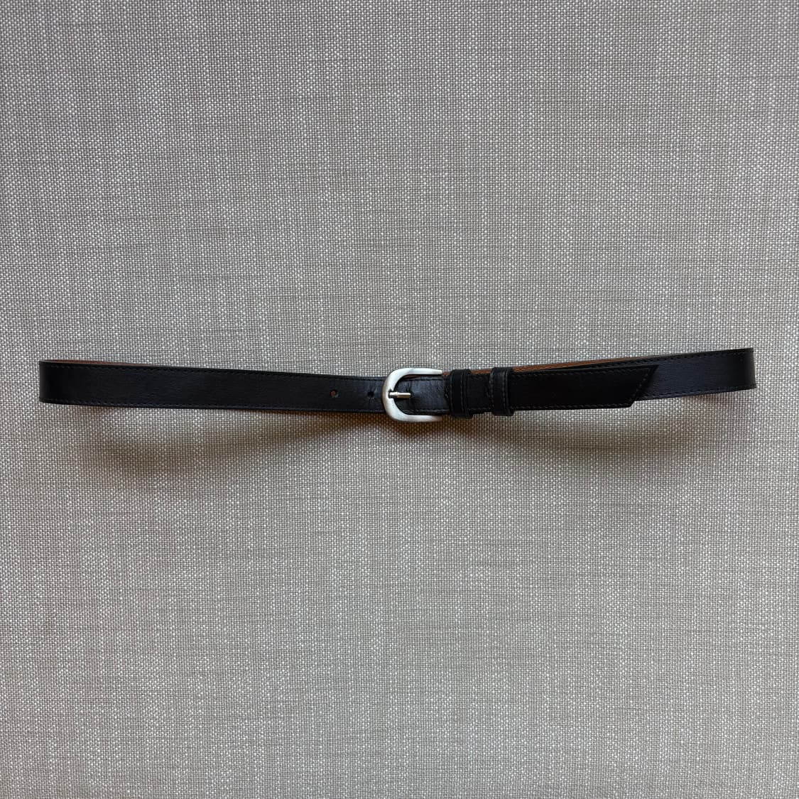 (35-36) ITALY 블랙 레더 다이캐스팅 메탈 버클 벨트 상품이미지2