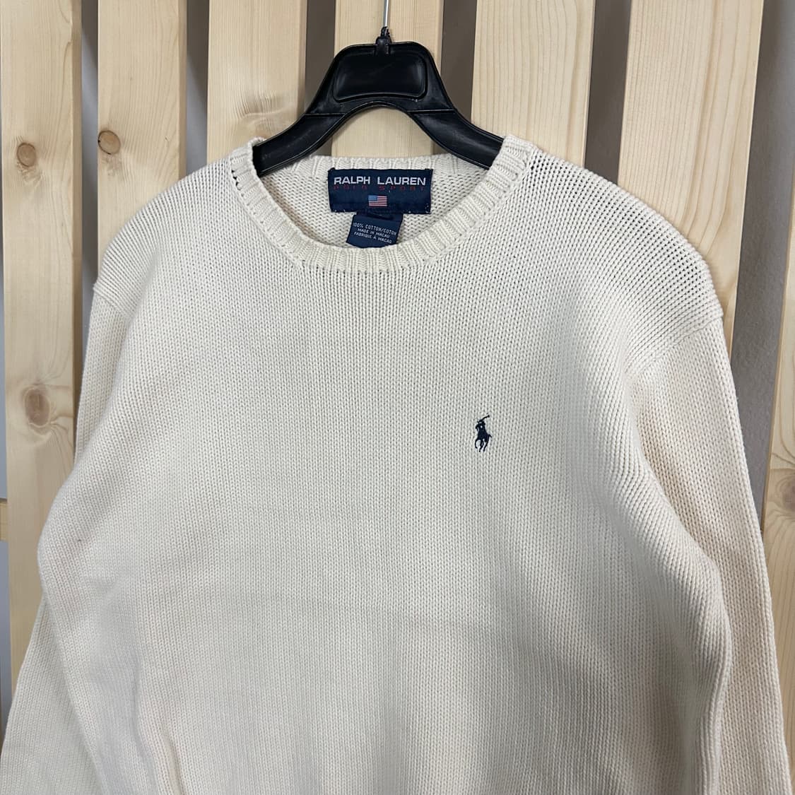 (S) 랄프로렌 아이보리 라운드 니트 상품이미지3