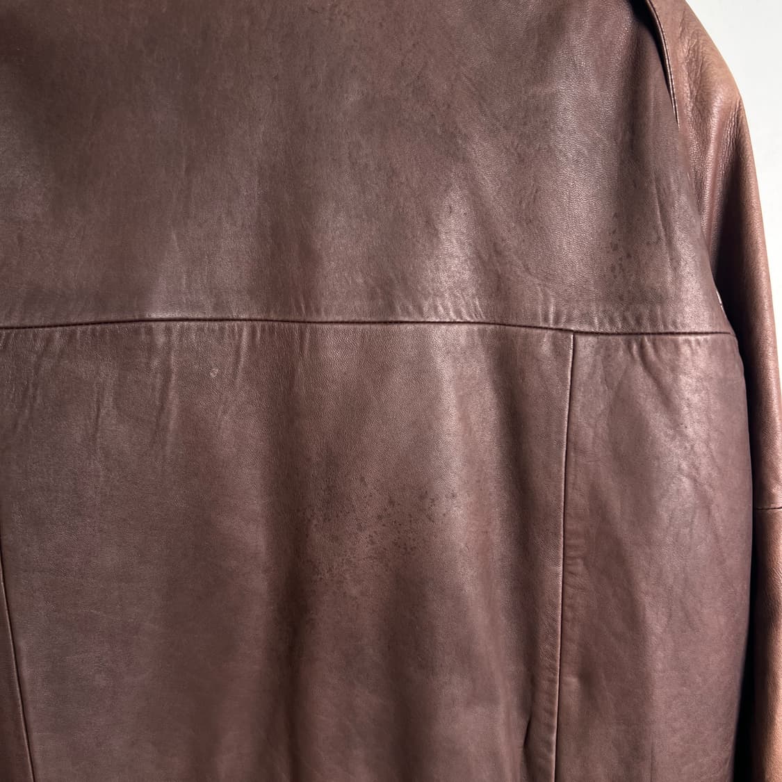 Remy 버건디 래글런 레더 자켓 40 상품이미지8