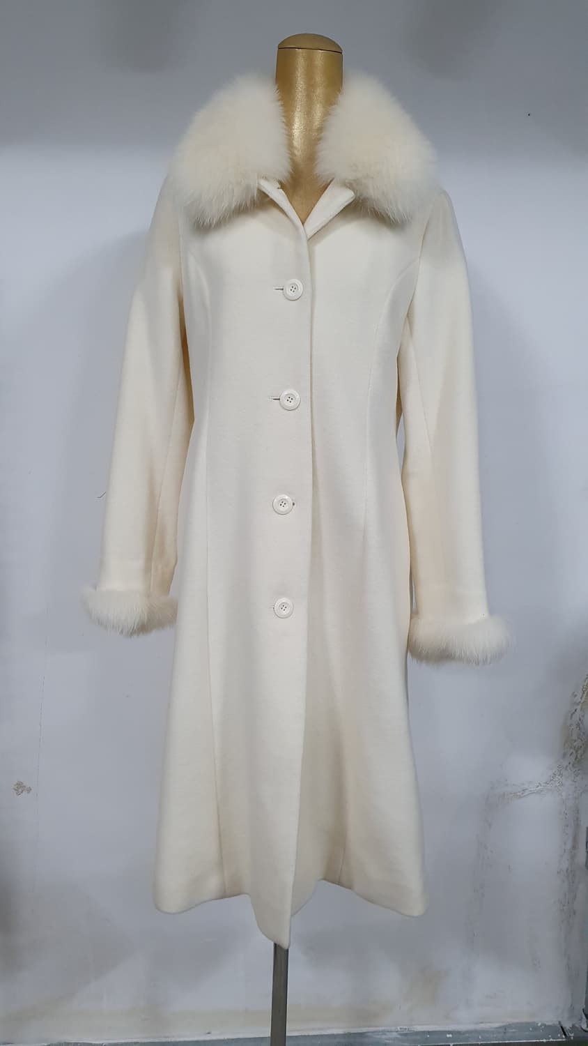 빈티지 아이보리 폭스퍼 앙고라 롱 코트 히메갸루 핀터깔 상품이미지5