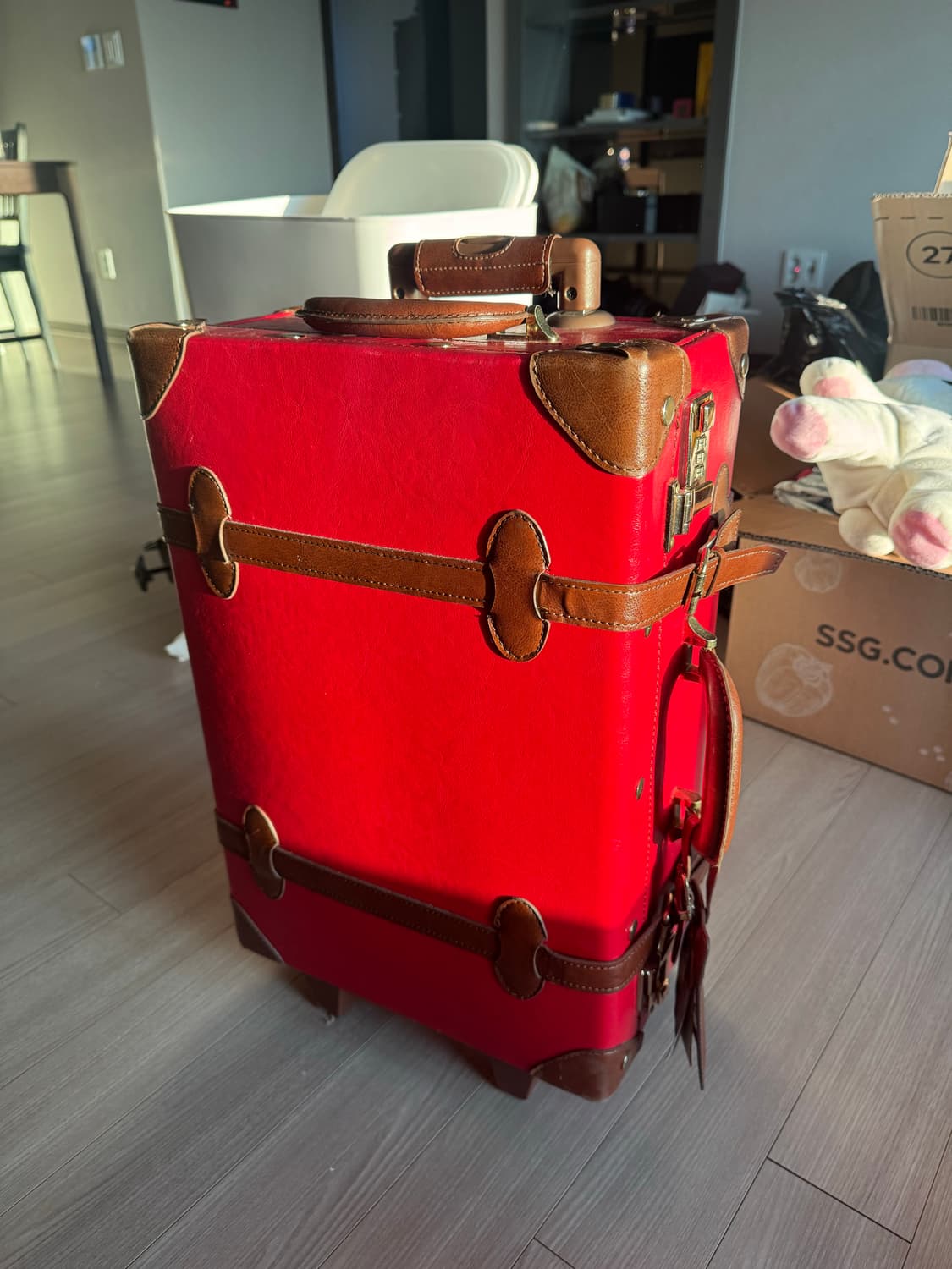 ETHOS 에토스 빈티지 기내용 캐리어 레드브라운 상품이미지2