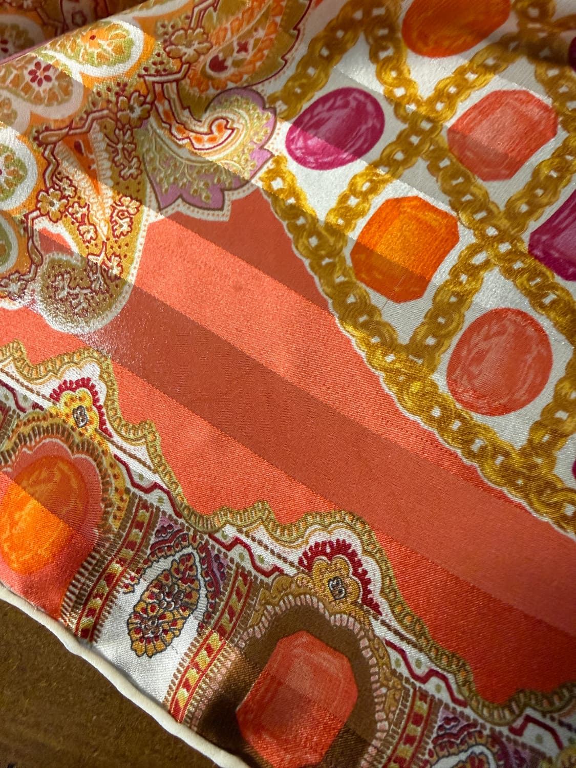 크리스찬 디올 CD 모노그램 아카이브 실크 스카프 오렌지 상품이미지7