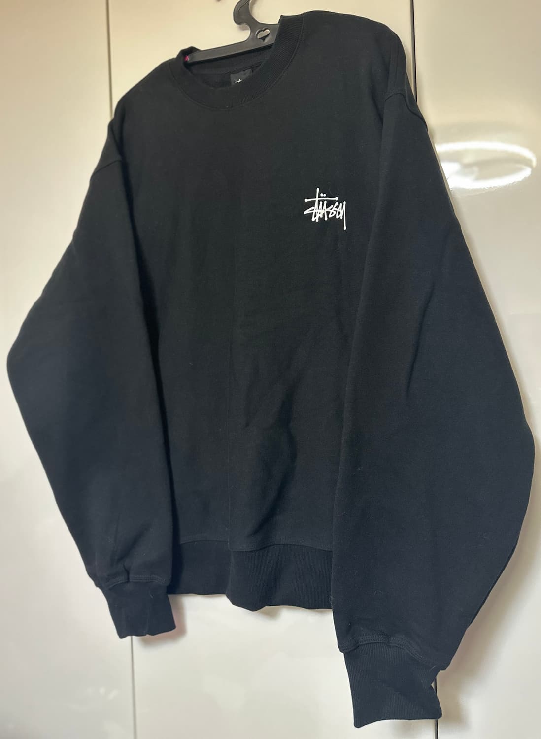 스투시 블랙 기모맨투맨 티셔츠  상품이미지3