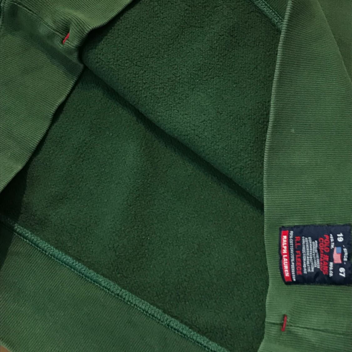 폴로 진 에이징 그린 기모 스웨트셔츠 맨투맨 남성 115 빅사이즈  상품이미지5