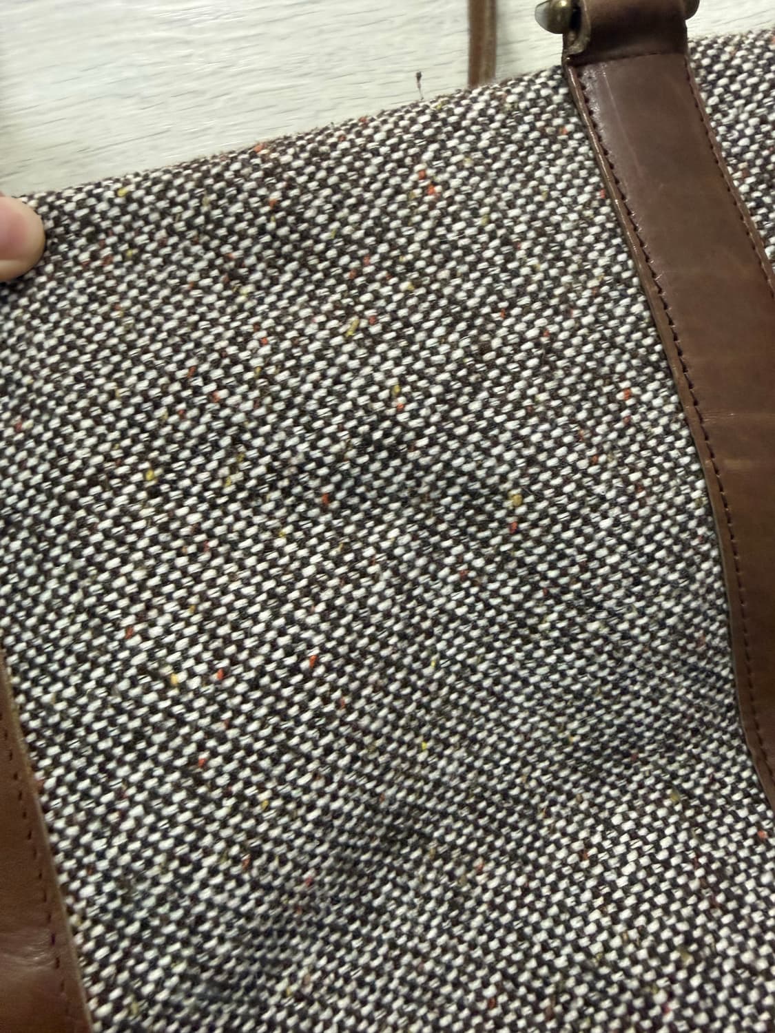 (OS)LLBEAN 엘엘빈 트위드 레더 토트백 상품이미지3