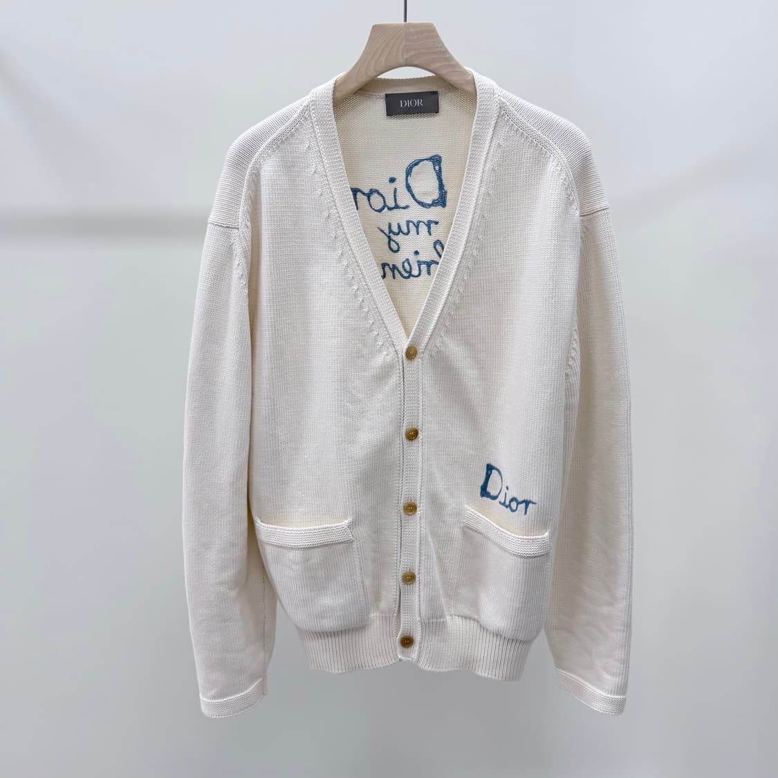 [S급/3XL] 디올 X 힐튼 넬 코튼 자수 블렌드 가디건 화이트 상품이미지1