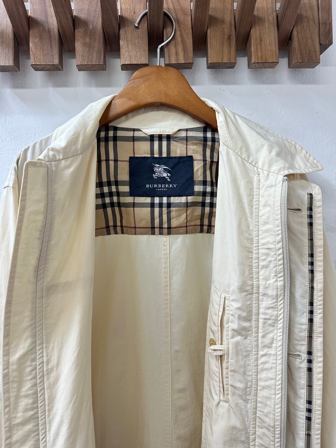 Burberry 버버리 클래식 베이지 코튼 하프 코트 자켓 상품이미지8