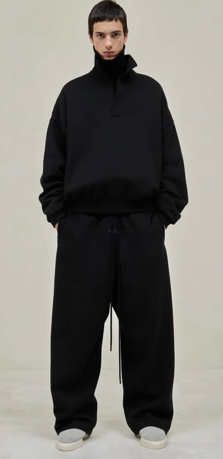 (M) 24ss 피어오브갓 피오갓 에센셜 라운지 스웻팬츠 젯 블랙 상품이미지1