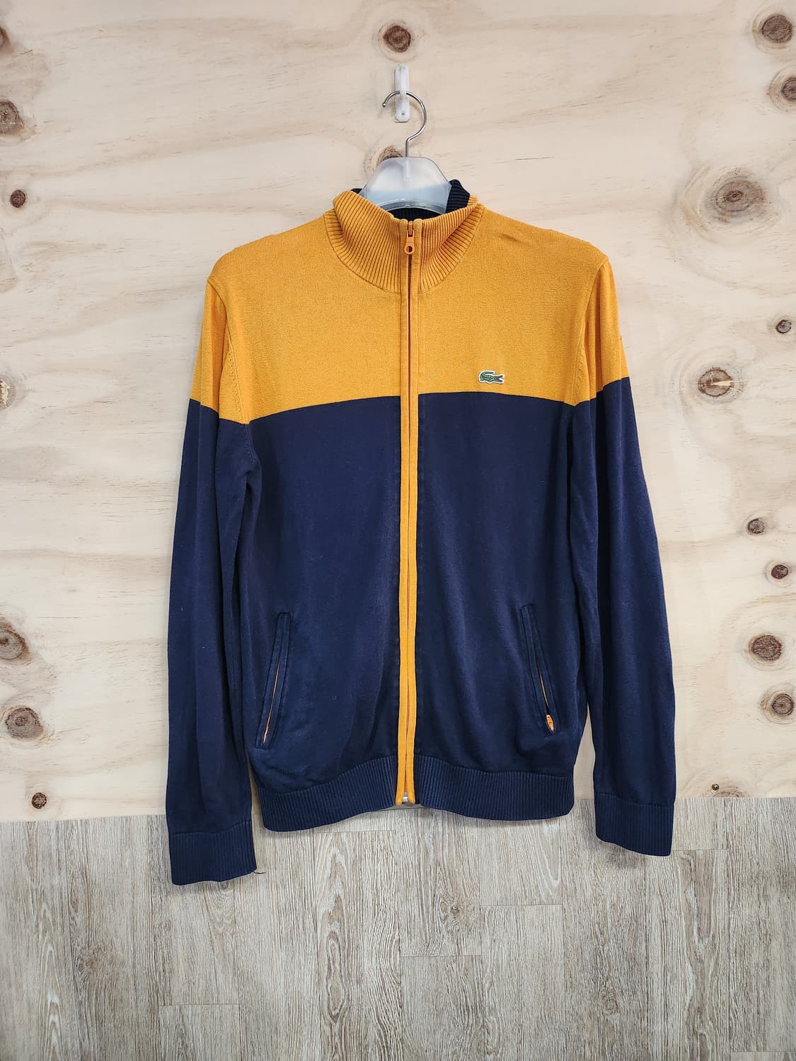 486) 라코스테 컬러블록 니트 집업 가디건 상품이미지1