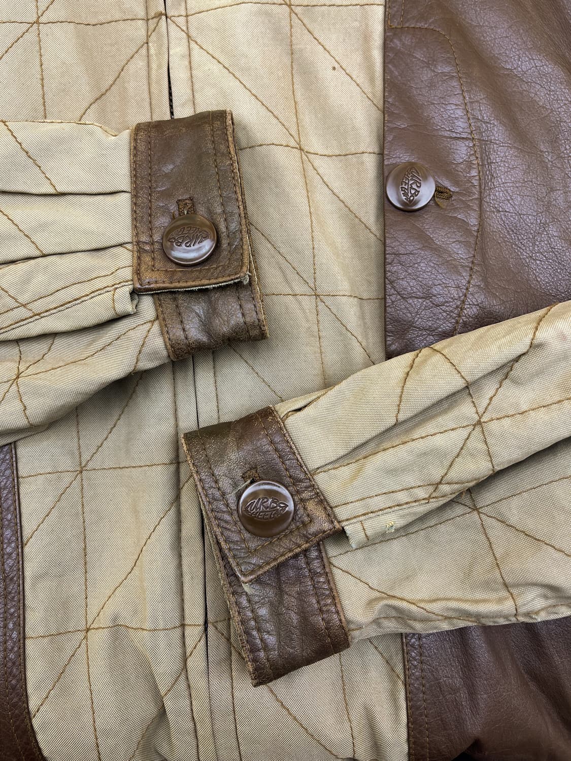 Turbo 90s 레더 퀄티드 헌팅 자켓 상품이미지6