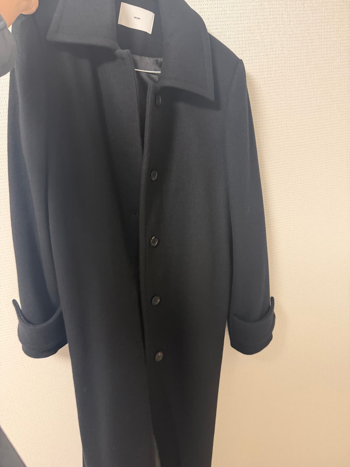 웨어리즈 21FW 울 싱글 롱코트 블랙 상품이미지5