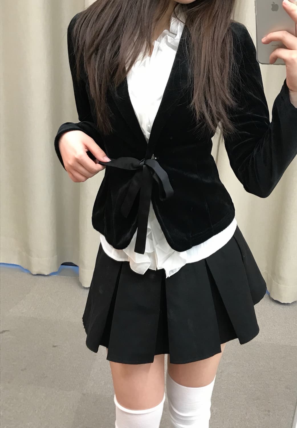 Black Velvet Ribbon Jacket 상품이미지3