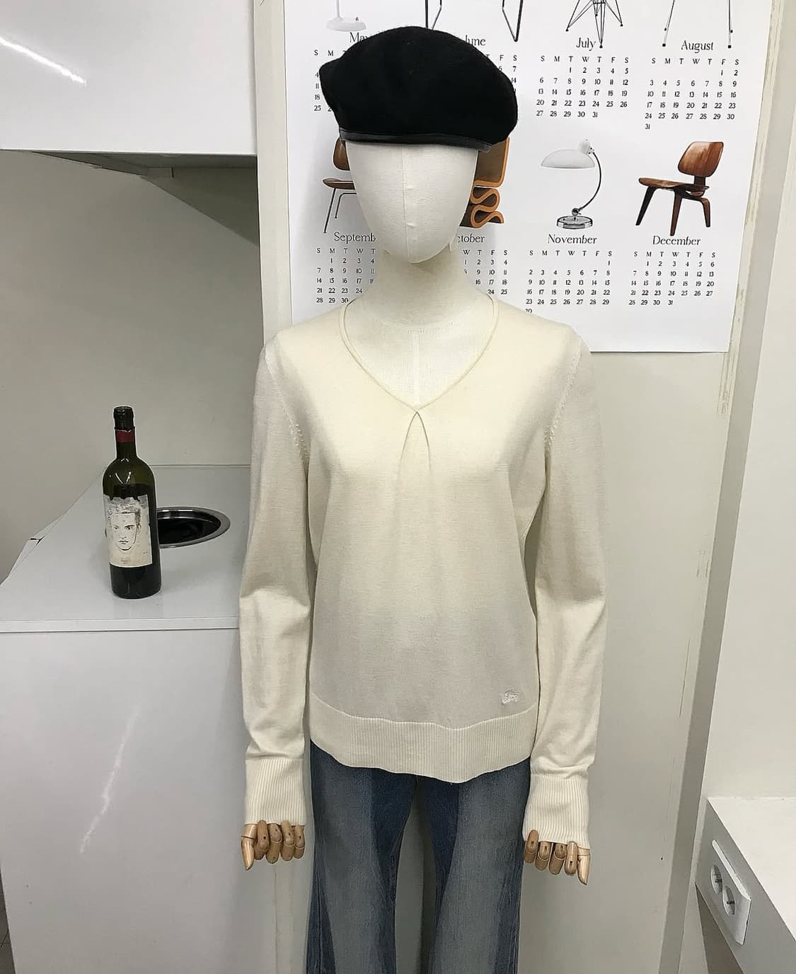 버버리 브이넥 울 니트 상품이미지6