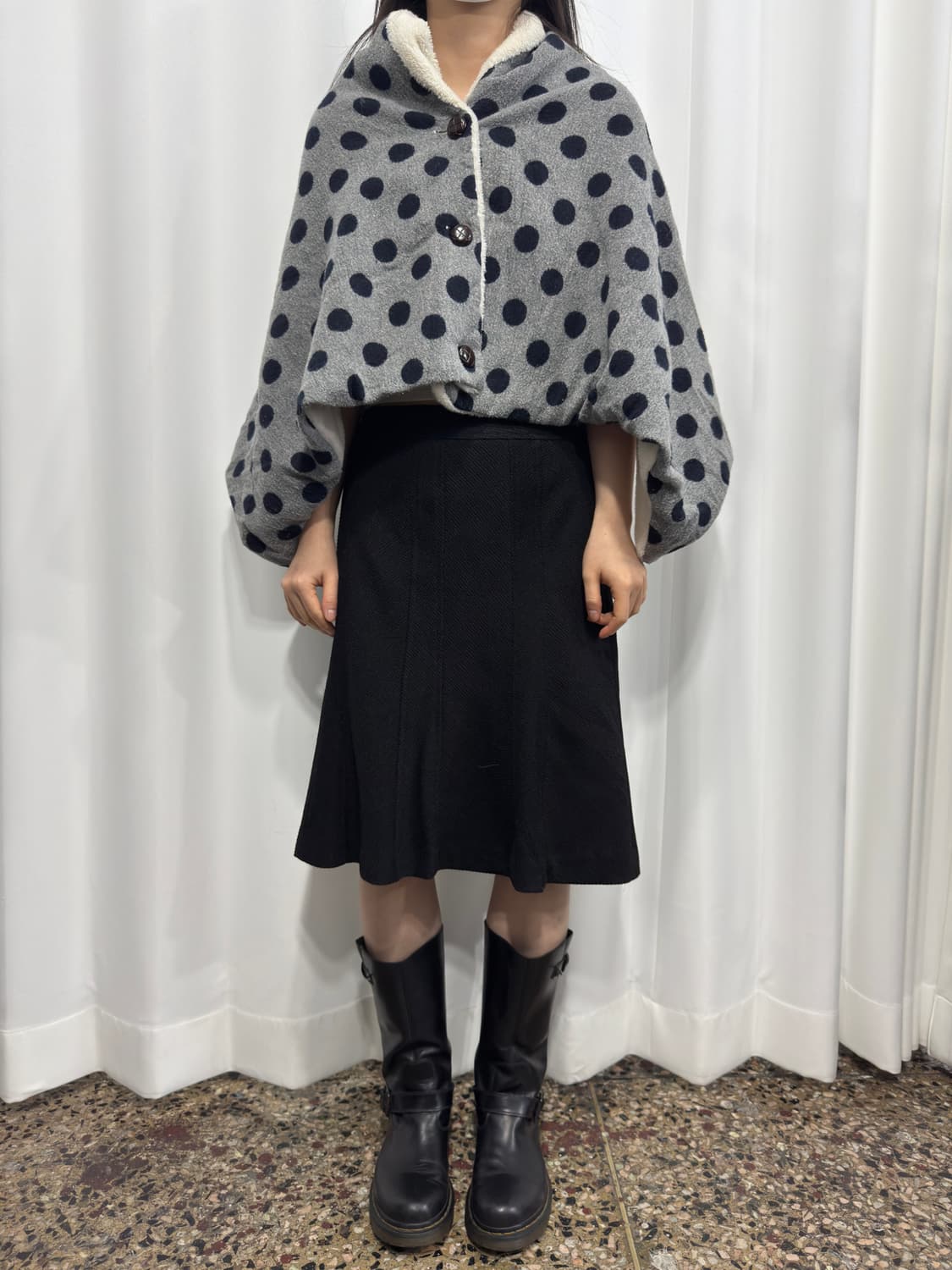 tsukuru & lin dot fleece cape 상품이미지2