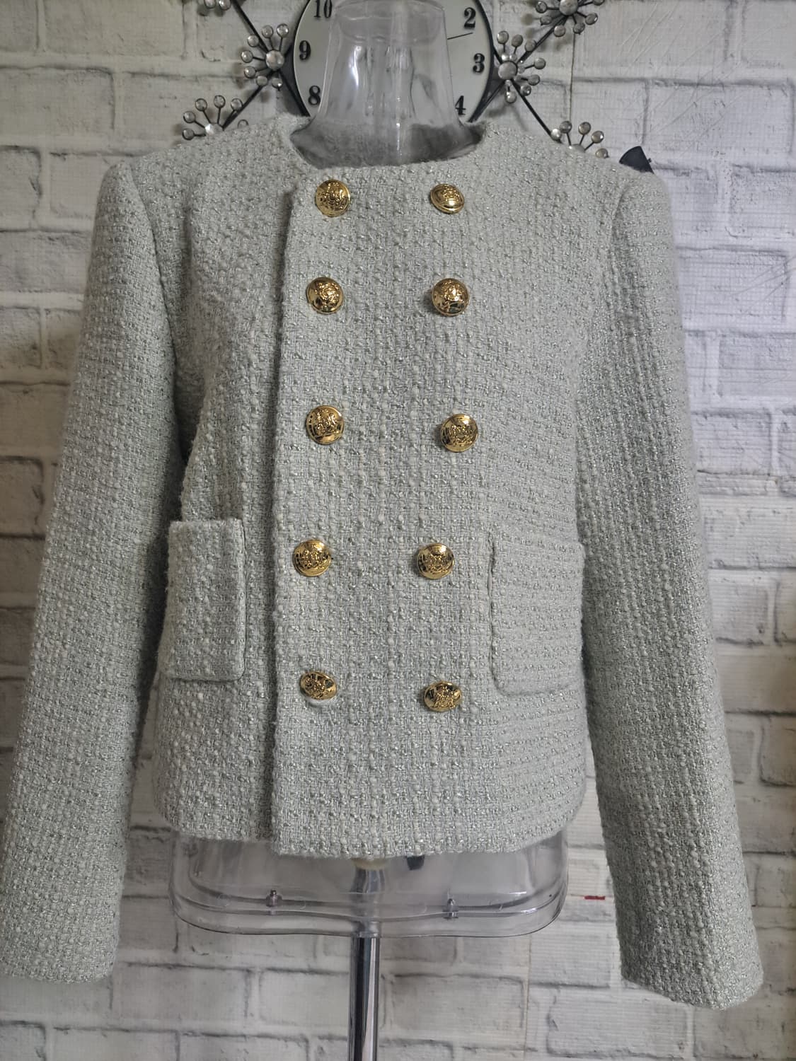 셀린느 2021라이트그린 트위드자켓 상품이미지2