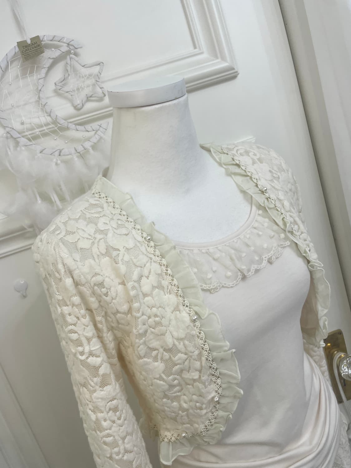 AXES FEMME ivory lace ruffle bolero card 상품이미지9