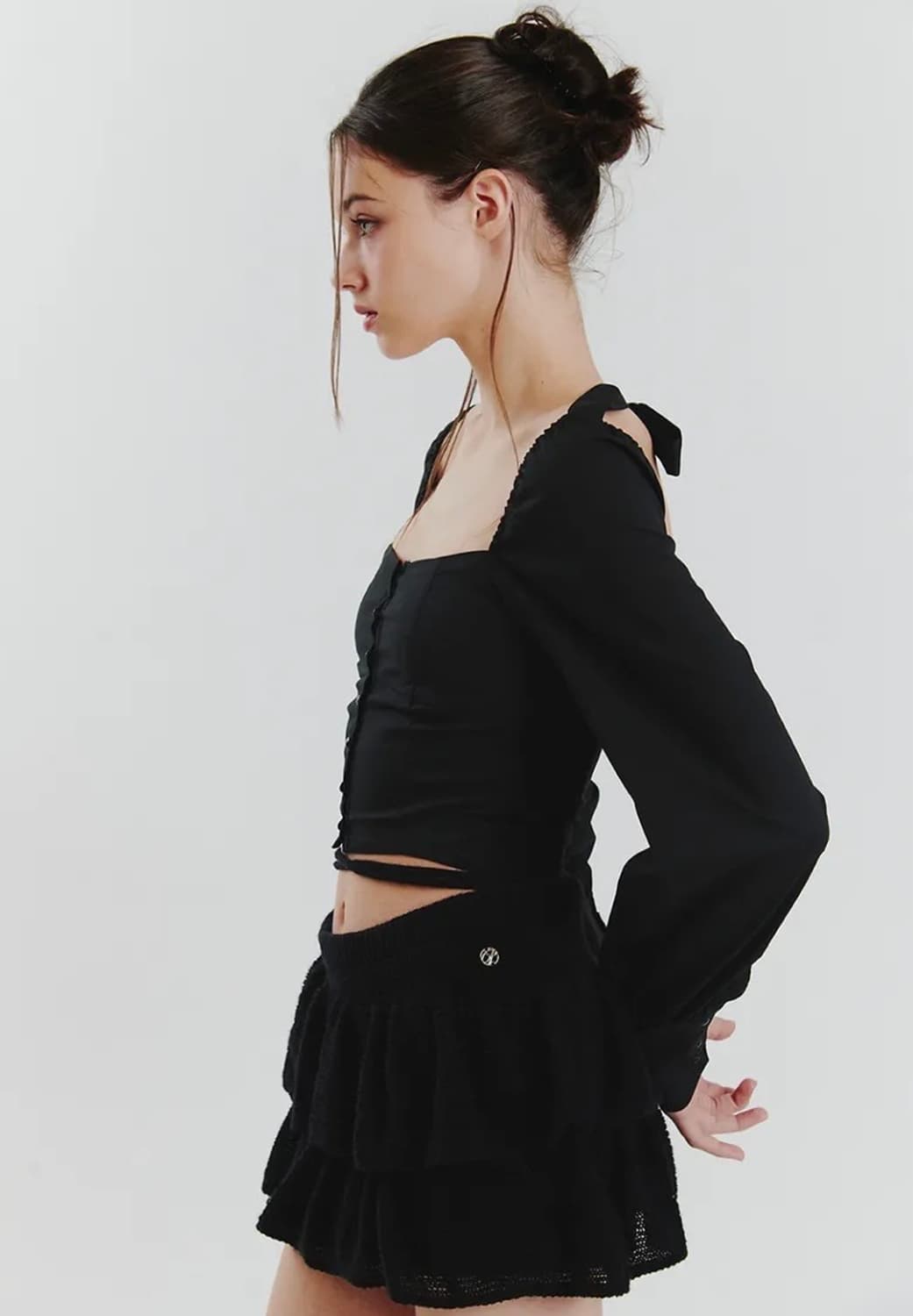 페인오어플레져 ANGELA KNIT SKIRT 블랙 상품이미지3
