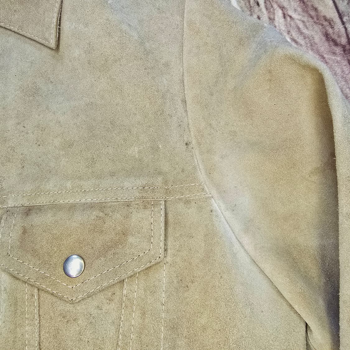 90s 재팬 빈티지 소가죽스웨이드 type 3rd 트러커 자켓 L 상품이미지6