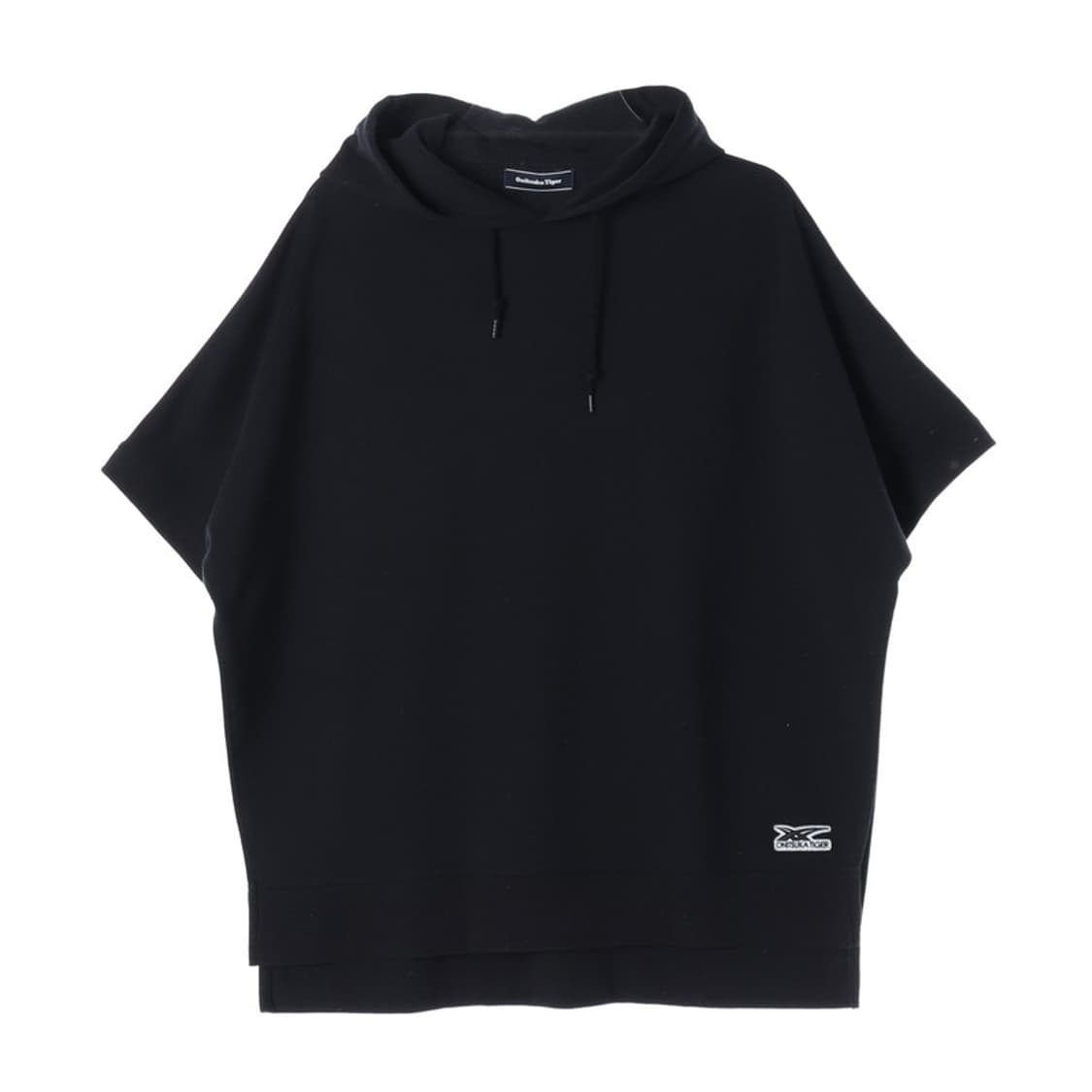 오니츠카타이거 블랙 자수 로고 반팔 후드티 S 상품이미지1