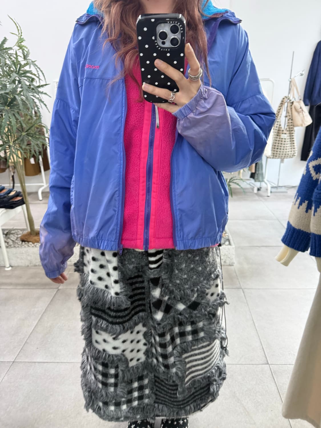 몽벨 바람막이 내장 핑크 플리스 후리스 집업 상품이미지1