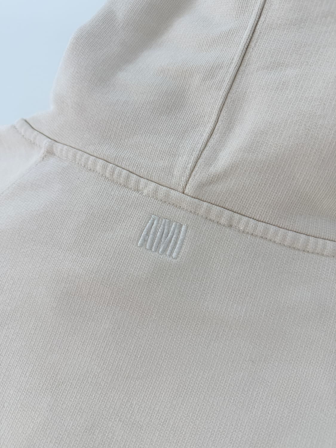 아미 오버핏 해비웨이트 아이보리 빅하트로고 스웻 후드 상품이미지5