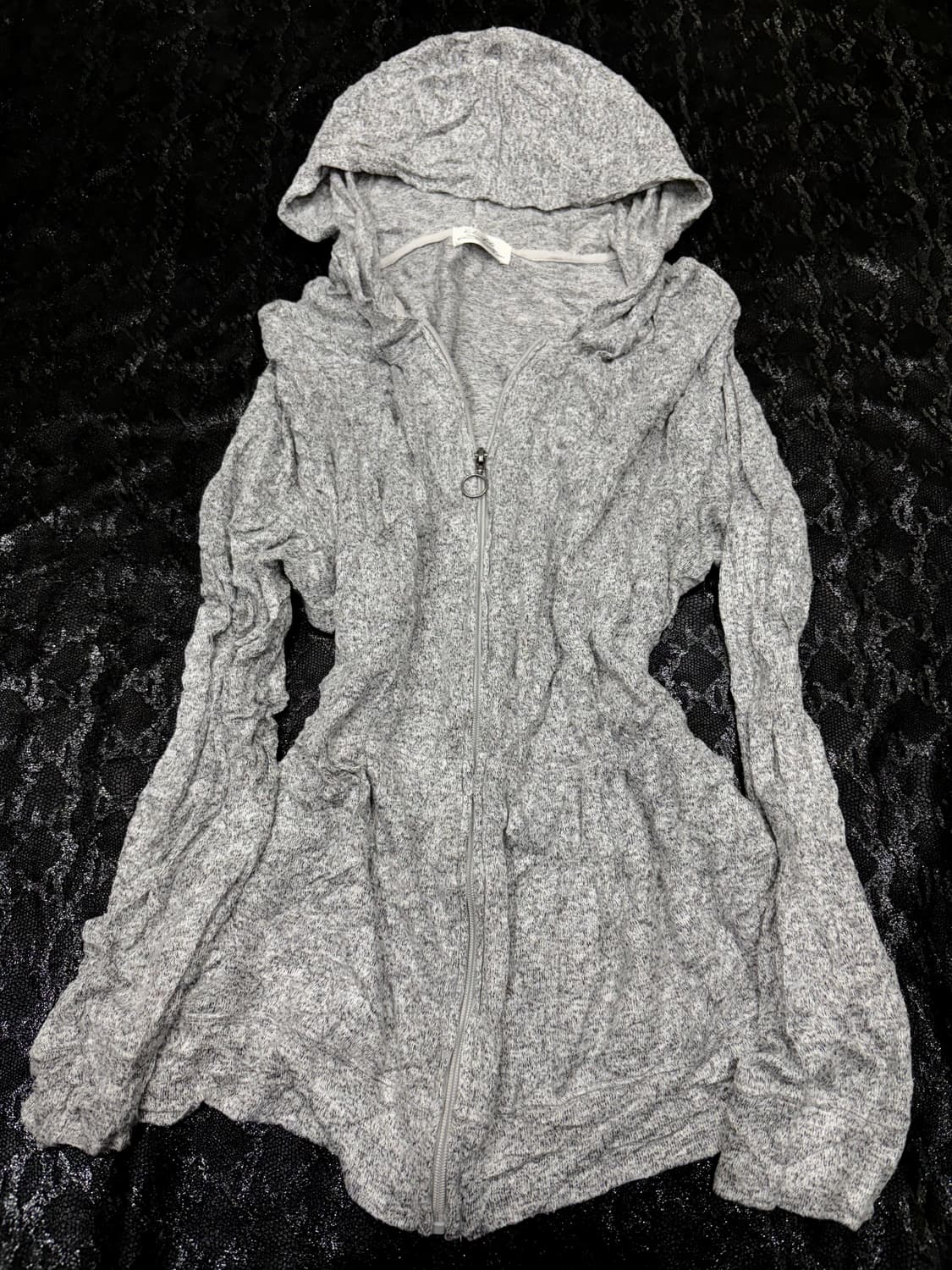 “Vintage” Loose fit Grey hoodie zip up 상품이미지4