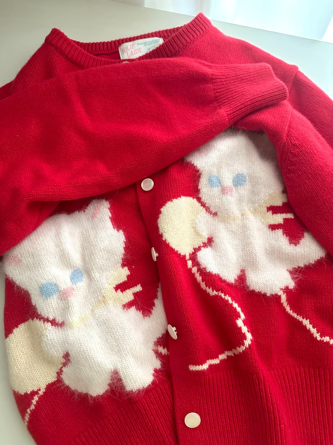 졸리레이드 가디건 레드 한정 컬러 상품이미지2