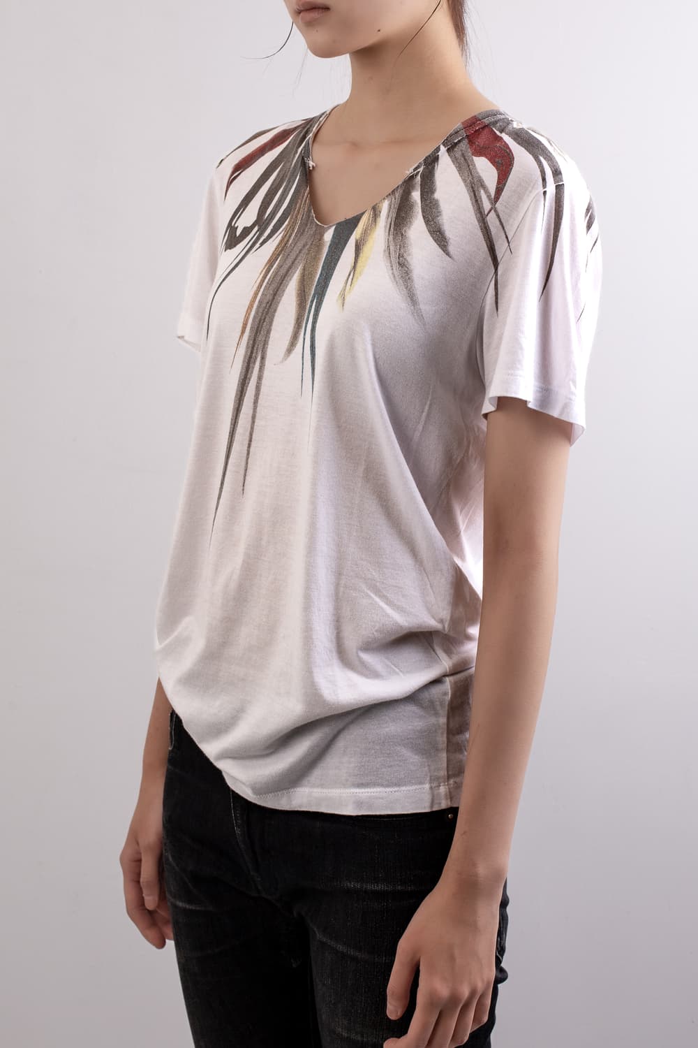 14TH ADDICITION FEATHER PRINT T-SHIRT 상품이미지10