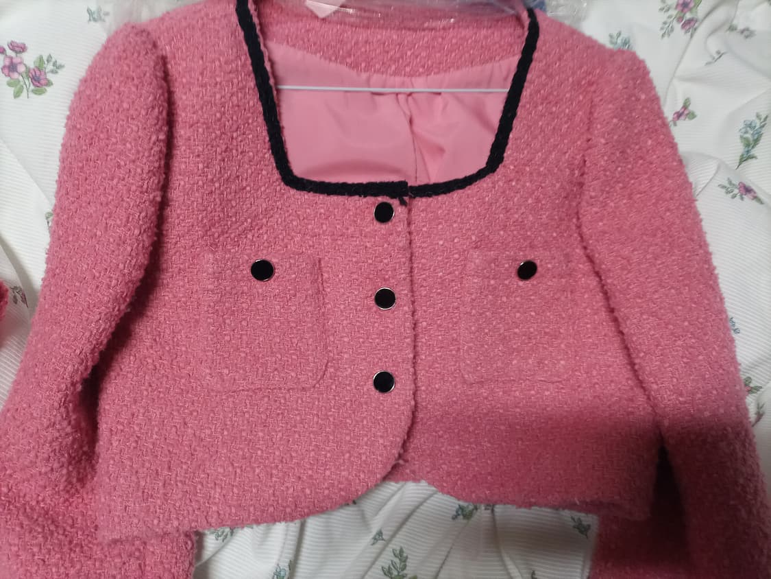 핑크 트위드 투피스 세트(자켓+스커트) 상품이미지6