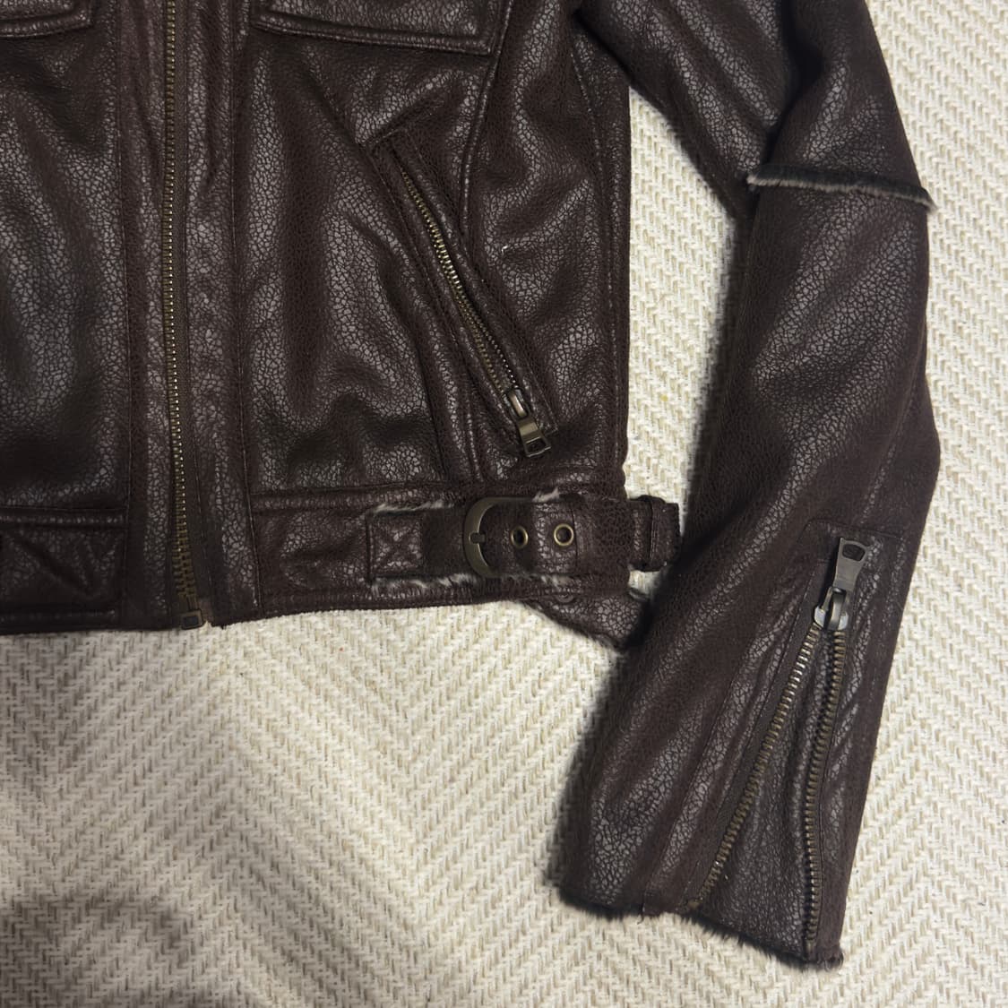 Vintage 하이넥 다크브라운 자켓 상품이미지3