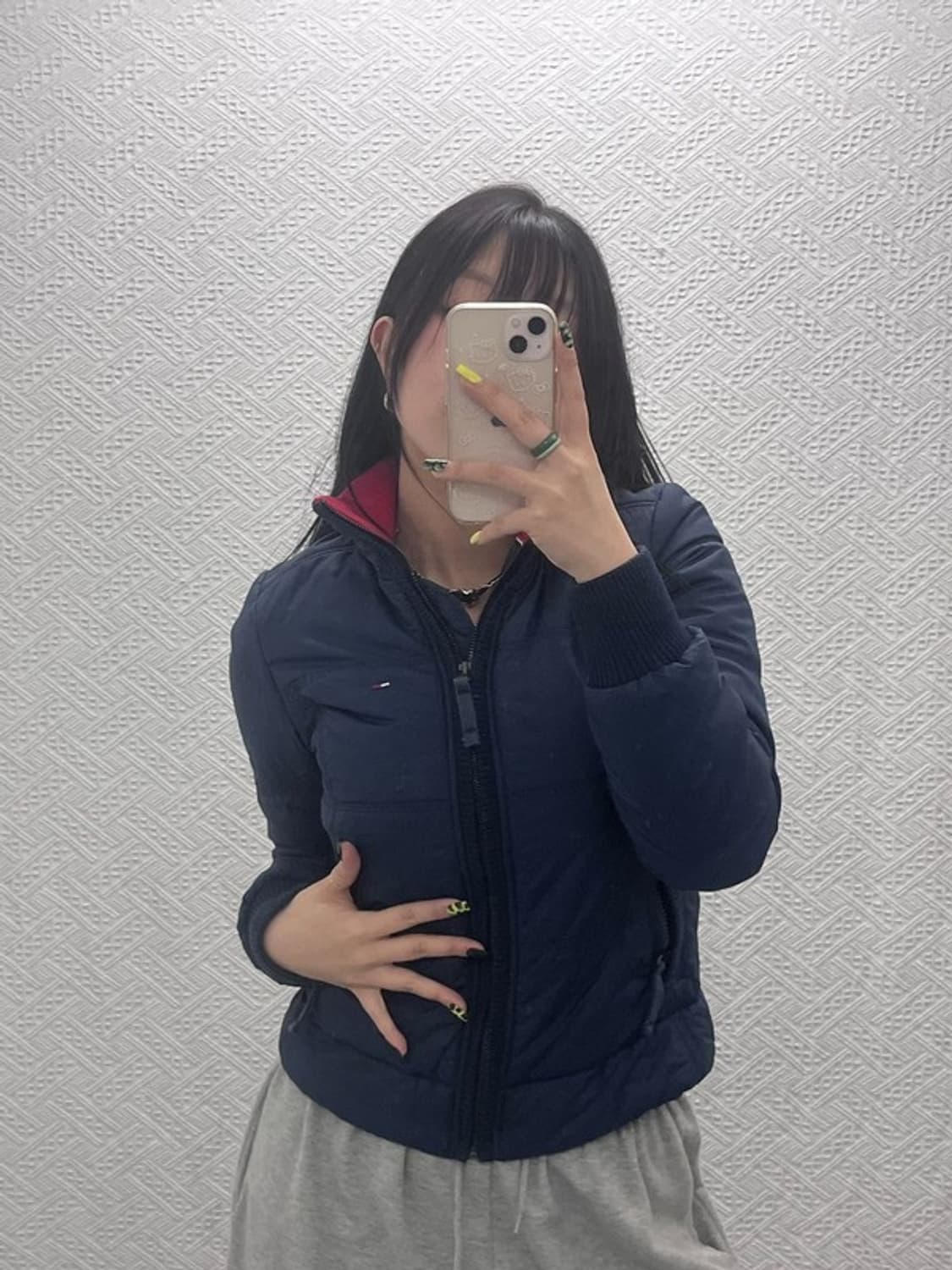 타미힐피거 올드스쿨 레트로 슬림핏 라인 패딩 S C07533 상품이미지1