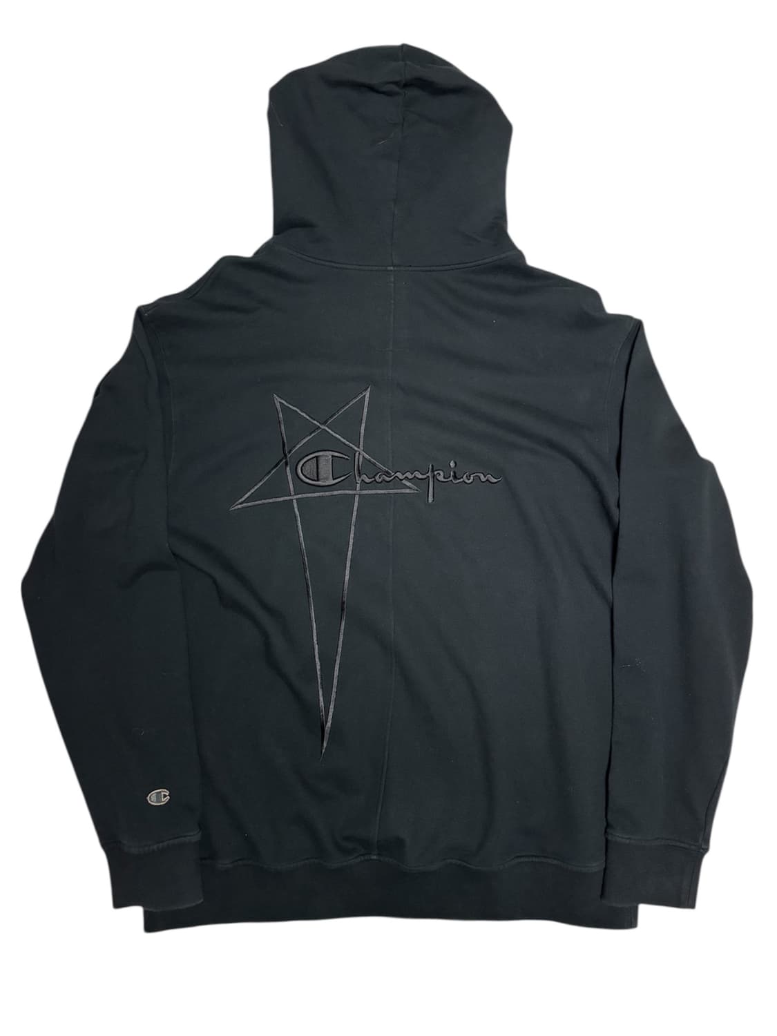 [정품] 릭오웬스 x 챔피온 펜타그램 자수로고 후드티 OS 상품이미지1