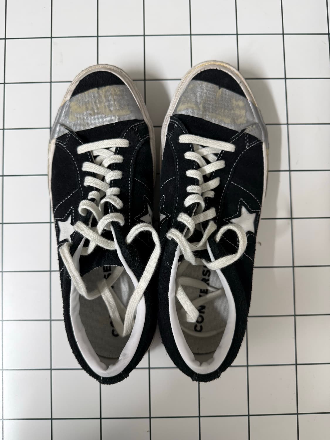 컨버스 One Star Ox Suede Black Grey Tape 상품이미지1