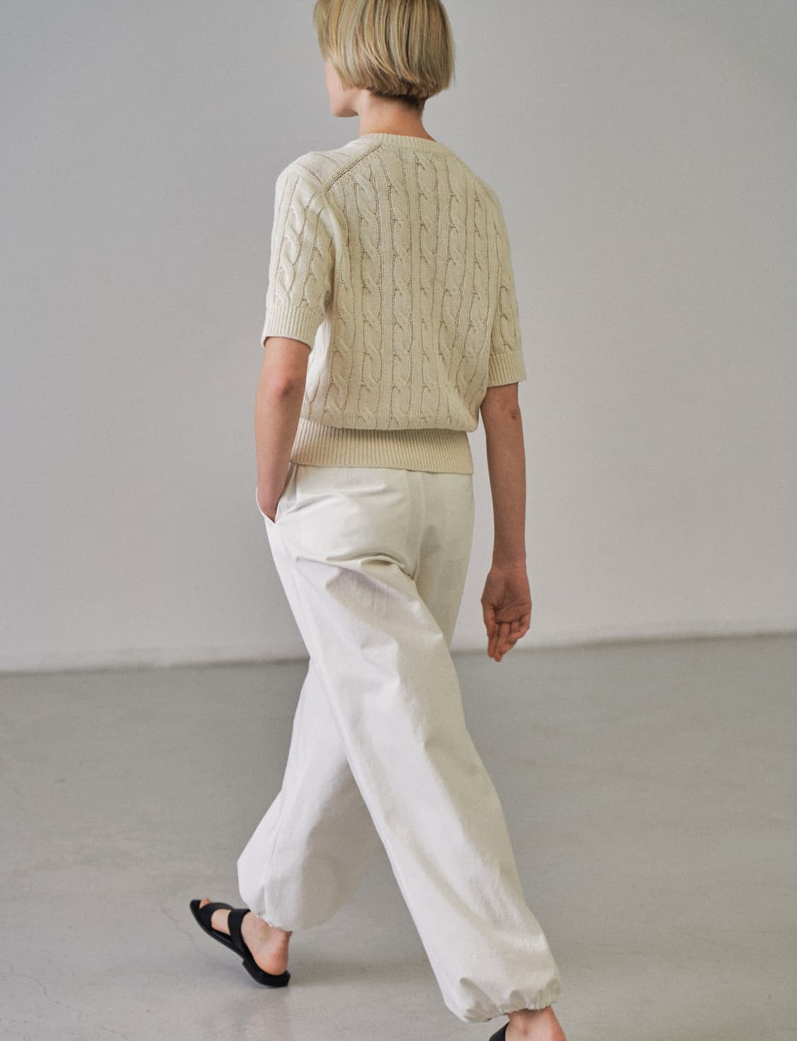 파사드패턴 코튼 워크팬츠 오프화이트 상품이미지3