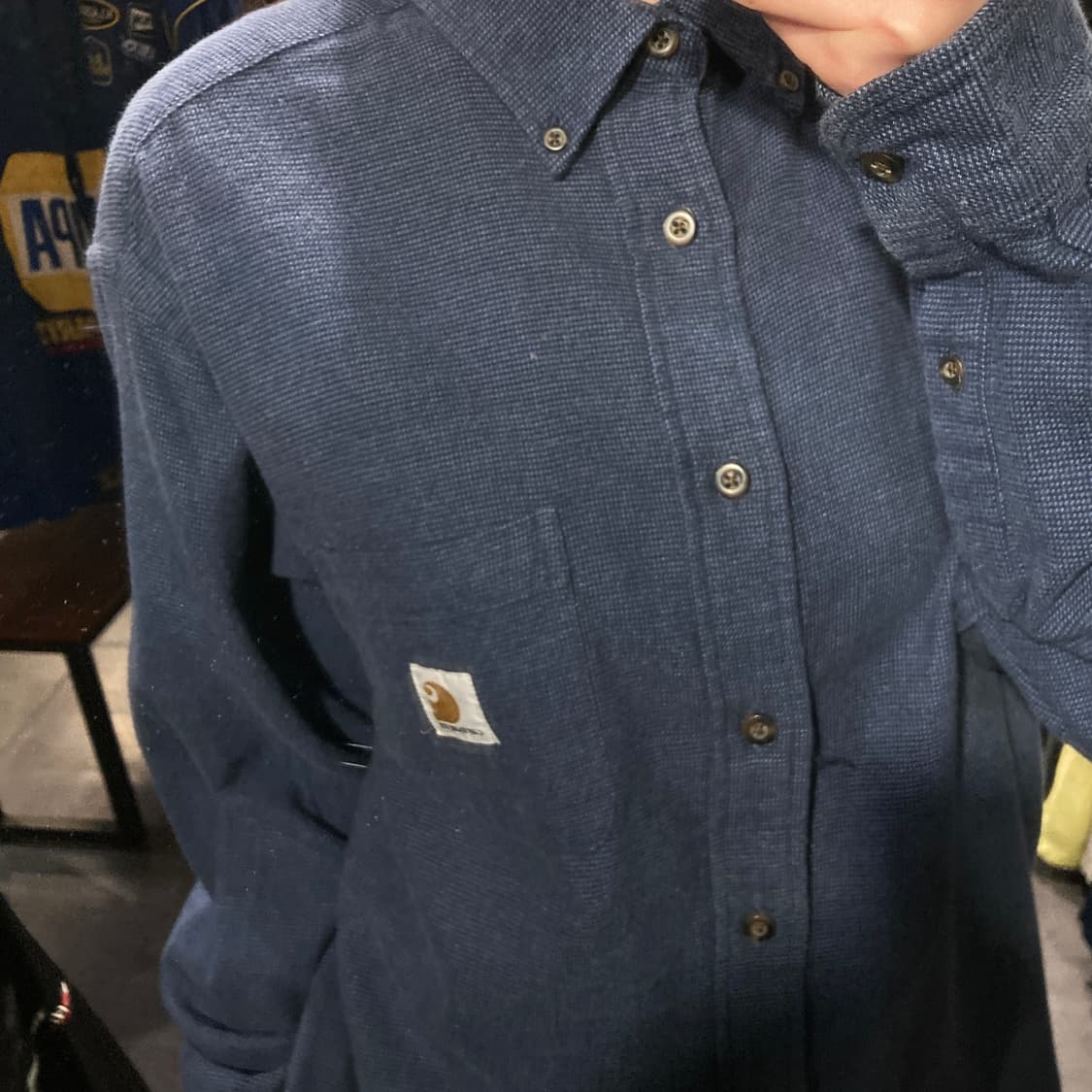 [IM] 칼하트 울 헤링본 긴팔셔츠 네이비 상품이미지4