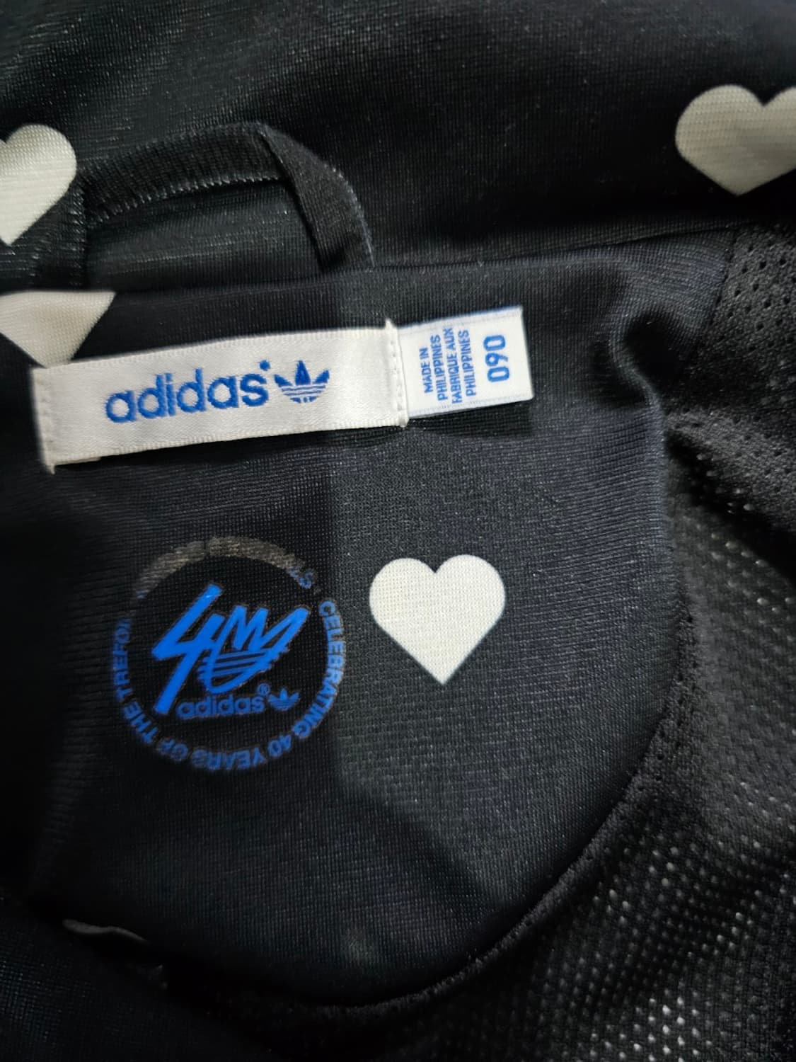 아디다스 여자 하트 도트 하트 땡땡이 트랙탑 져지집업 90 / S 상품이미지5