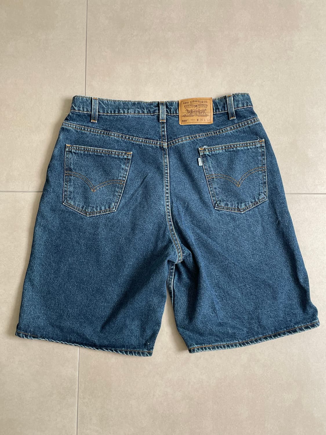 90s 리바이스560 데님쇼츠 36x11 made usa 상품이미지2