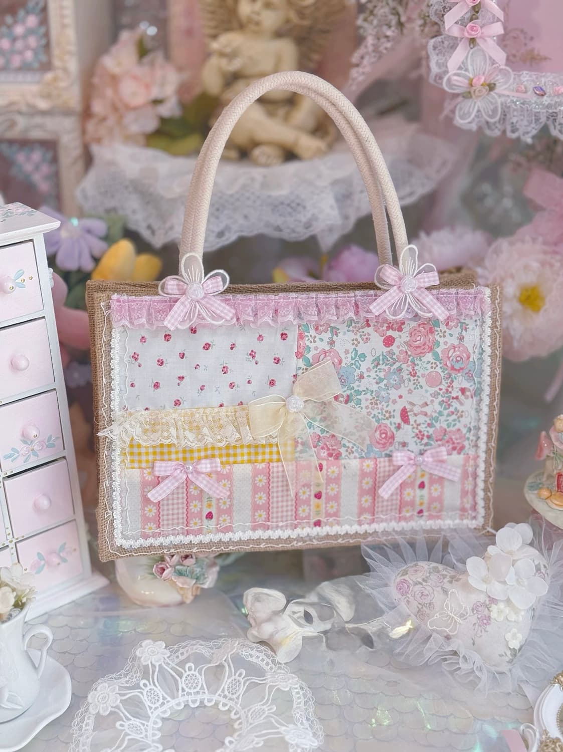 핸드메이드 패치워크 토트백 상품이미지3